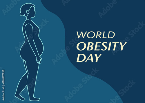 Silhouette of a Person with a Focus on Health, Promoting World Obesity Day and Awareness of Healthy Living