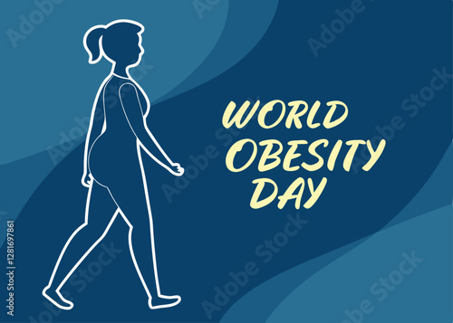 Dynamic Illustration of a Person Walking, Emphasizing Movement and Healthy Choices for World Obesity Day