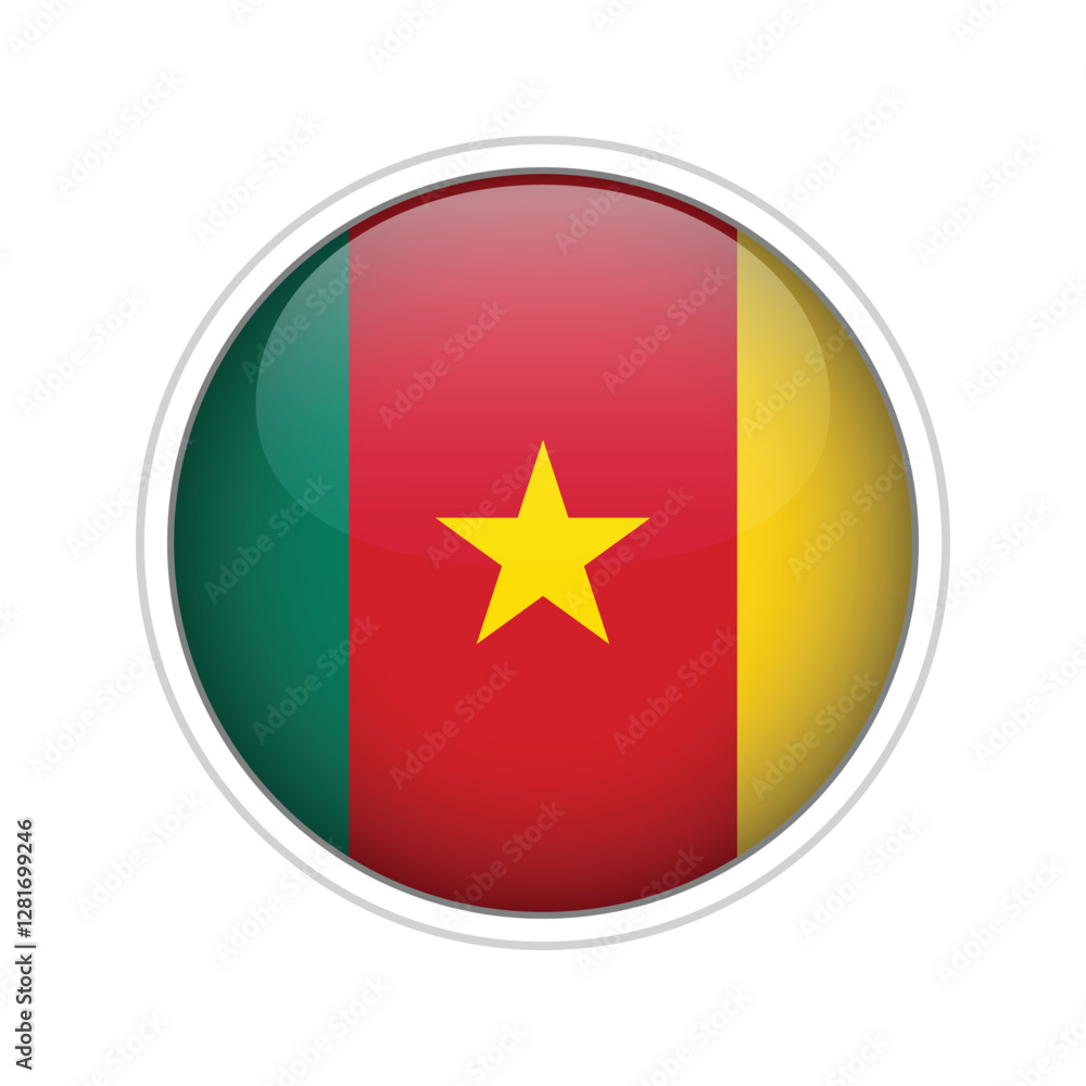 Cameroon Flag Sphere Vector