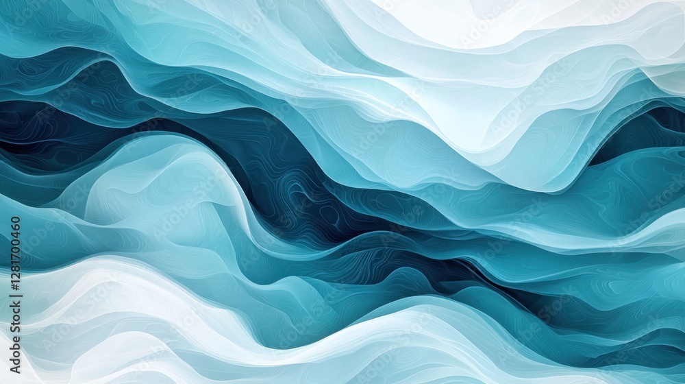 Fototapeta premium Elegant Blue Abstract Waves Art