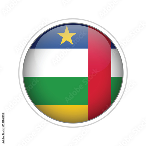 Central African Republic Flag Sphere Vector