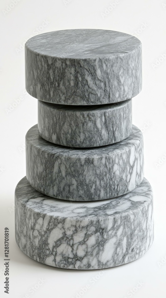 Fototapeta premium Stack of Grey Marble Decorative Objects