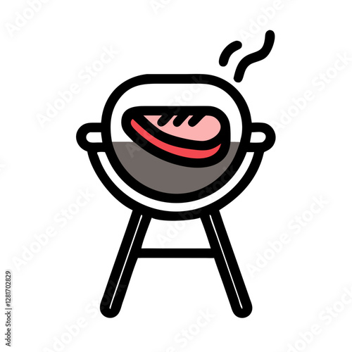 Veg Barbecue-Grill Paneer Shashlik Vector Icon – Delicious Grilled Dish Illustration.