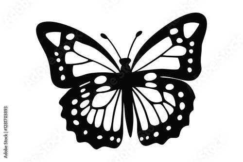 butterfly silhouette, butterfly silhouette vector icon, Elegant Butterfly Illustrations with Intricate Design