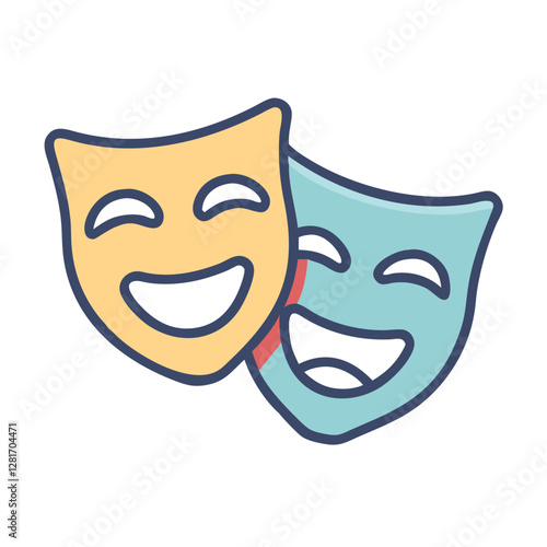 Theater Masks – Comedy and Tragedy Symbol Vector Illustration