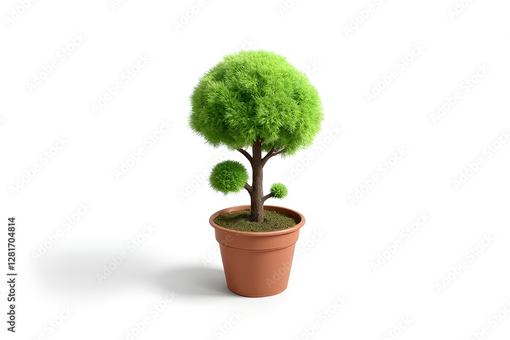 Tree in ceramic pot isolated on white background. Plants growing in pots or planters. beautiful natural home decorations. Interior design Tree in ceramic pot isolated on white background. Plants growing in pots or planters. beautiful natural home decorations. Interior design
