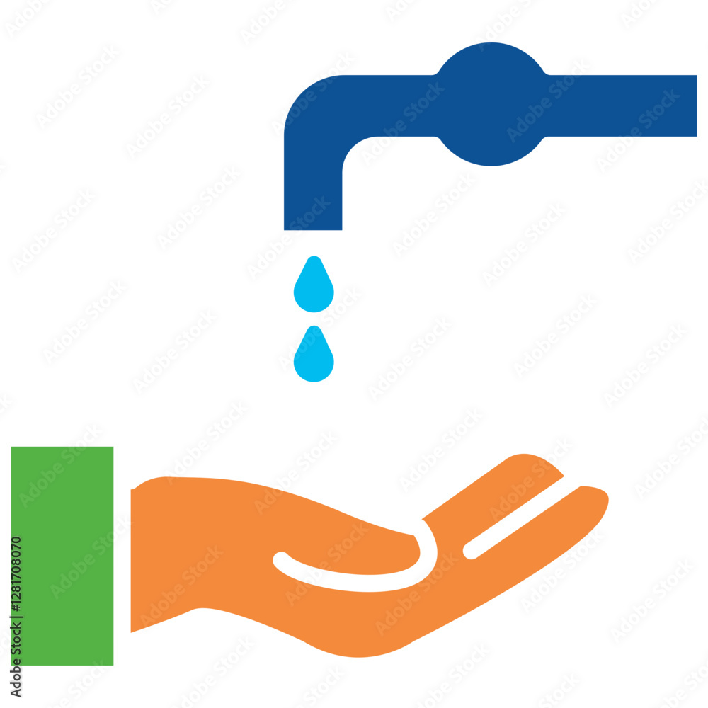 Ablution (Wudu) Color Icon Ablution (Wudu) Color Icon