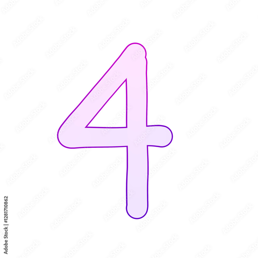 Obraz premium Pink number 4