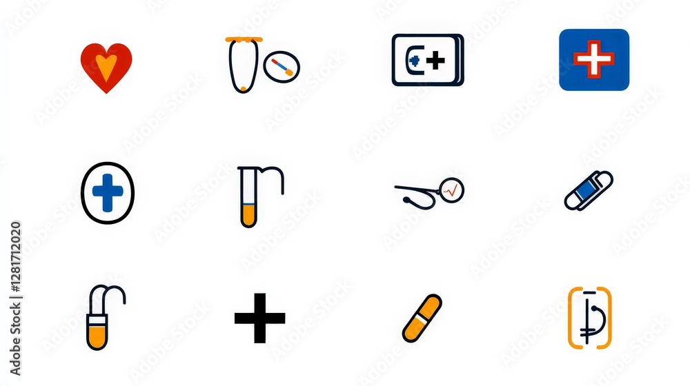 Collection of Iconic Medical Symbols and Illustrations for Healthcare Use Collection of Iconic Medical Symbols and Illustrations for Healthcare Use