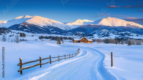 Wallpaper Mural Snow-Covered Mountains Glowing in the Morning Light Torontodigital.ca