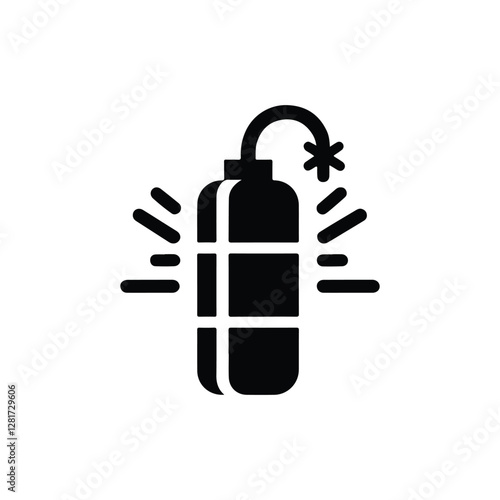 Explosive Dynamite Icon – Flat Vector Silhouette for Games & Websites 