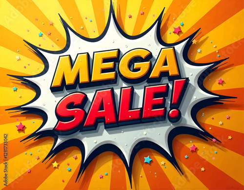 Mega sale lettering, best price lettering, Pop art Vector illustration of Special offer, abstract background, Colorful word graffiti with splash background

