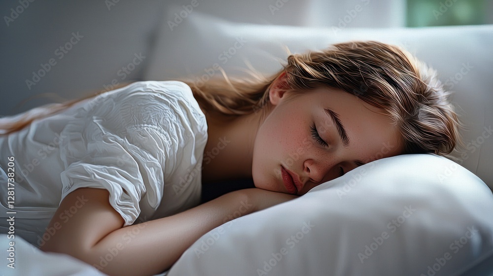 Serene Slumber: A Young Woman's Peaceful Sleep Serene Slumber: A Young Woman's Peaceful Sleep