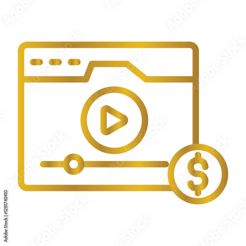 Video Monetization Color gradient illustration vector icon which can easily modify or edit 
