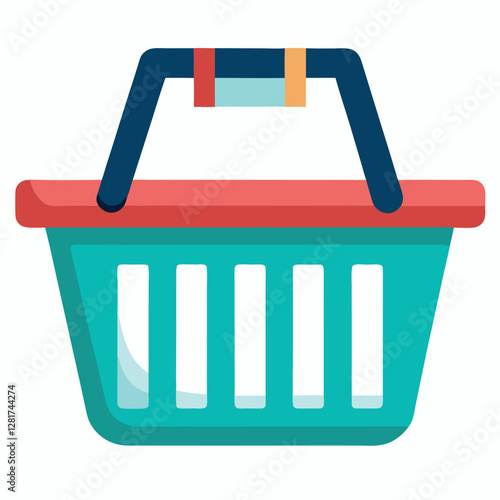 Ecommerce shopping basket vector illustration