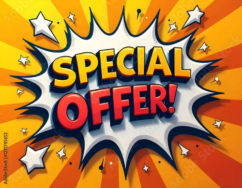 Pop art Vector illustration of Special offer, abstract background, Colorful word graffiti with splash background
