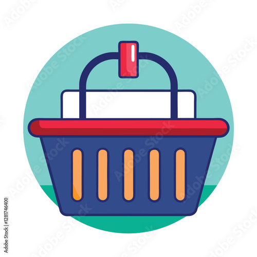 Ecommerce shopping basket vector illustration