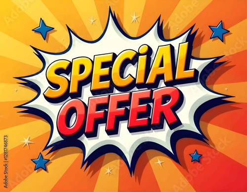 Pop art Vector illustration of Special offer, abstract background, Colorful word graffiti with splash background
