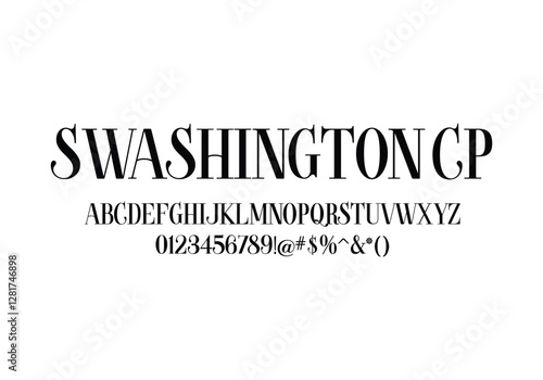 SWashington CP font for logo and headline. Isolated Vector typeset