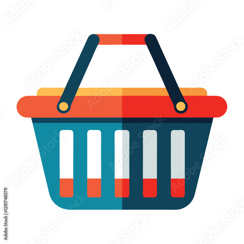 Ecommerce shopping basket vector illustration