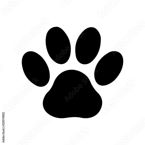 Dog paw print clip art design on plain white transparent isolated background for card, shirt, hoodie, sweatshirt, apparel, card, tag, mug, icon, poster or badge