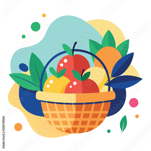Ecommerce shopping basket vector illustration