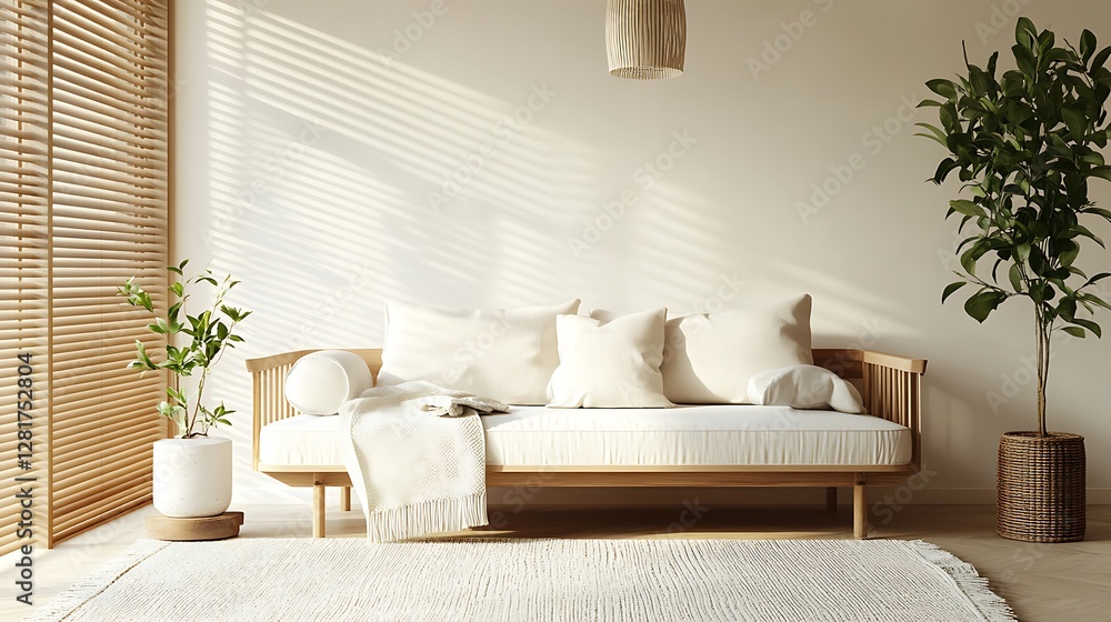 modern living room with sofa 3d interior model mockup. Serene Boho Minimalist Lounge with Neutral Tones. Modern Japandi Interior with Natural Wooden Elements 3d living room render mockup modern living room with sofa 3d interior model mockup. Serene Boho Minimalist Lounge with Neutral Tones. Modern Japandi Interior with Natural Wooden Elements 3d living room render mockup