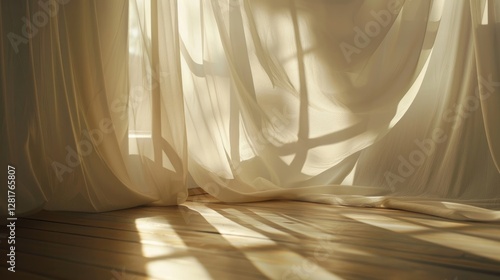Light passing through translucent materials creating soft shadows
