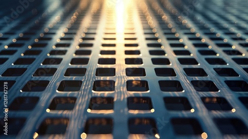 Light patterns on a metallic grid