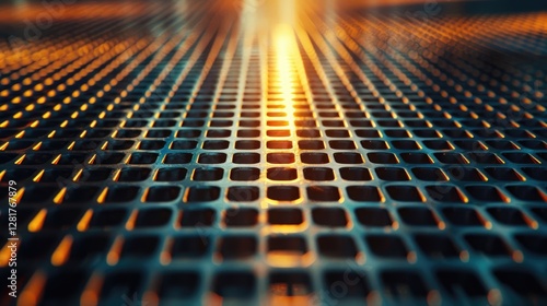 Light patterns on a metallic grid