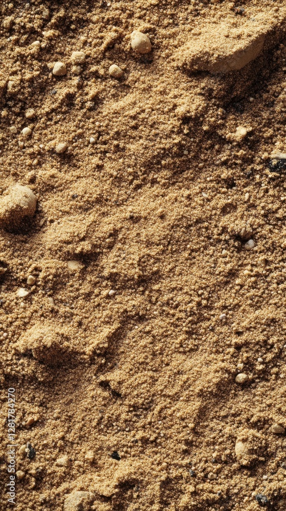 Close up shot of textured sand with small pebbles creating a natural pattern and warm earthy tone perfect for backgrounds and designs Close up shot of textured sand with small pebbles creating a natural pattern and warm earthy tone perfect for backgrounds and designs