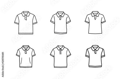 polo shirt sketch icon line art vector illustration