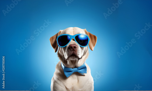 Dog wearing sunglasses