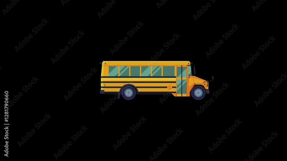 bus icon animation. footage animation Bus moving. bus transportation ...
