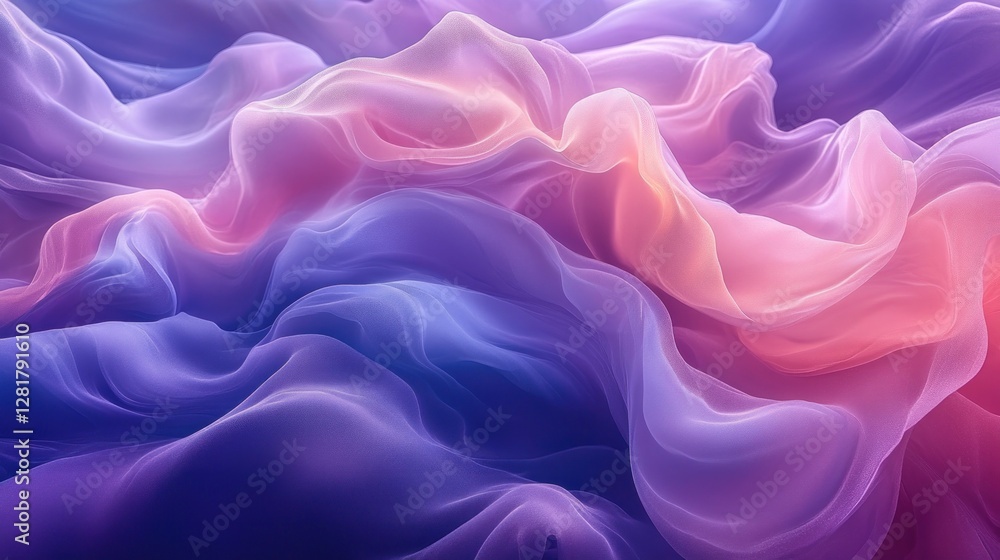 Abstract flowing pastel fabric waves, pink, purple, blue hues. Abstract flowing pastel fabric waves, pink, purple, blue hues.