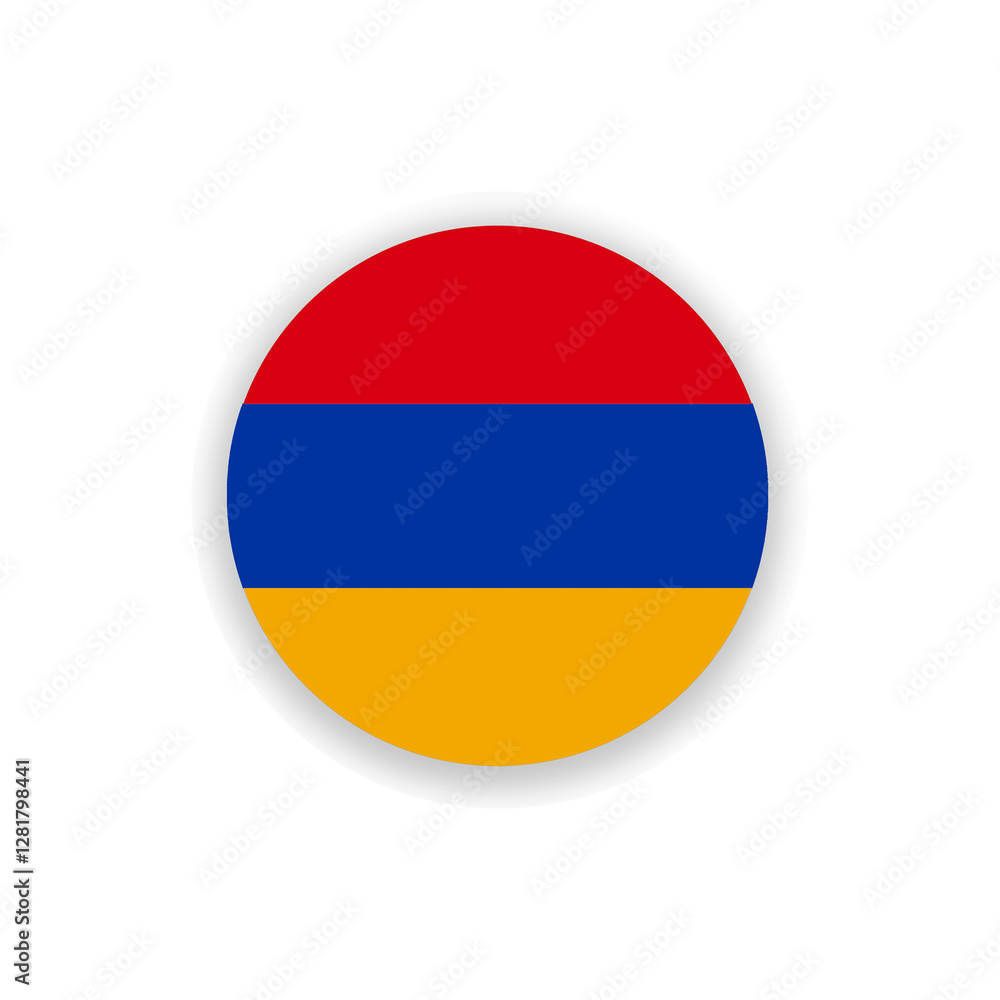 Armenia national flag in circle shape isolated on white. Illustration Armenia national flag in circle shape isolated on white. Illustration