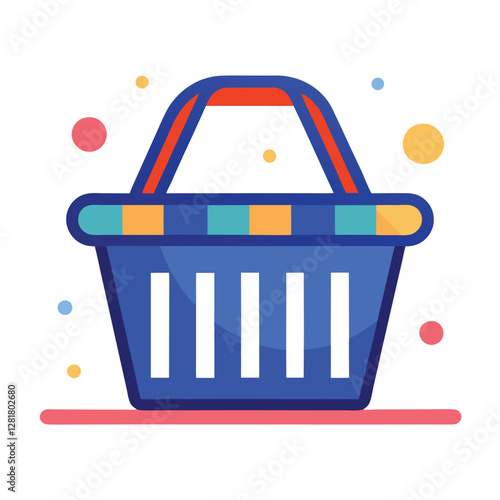 Ecommerce shopping basket vector illustration