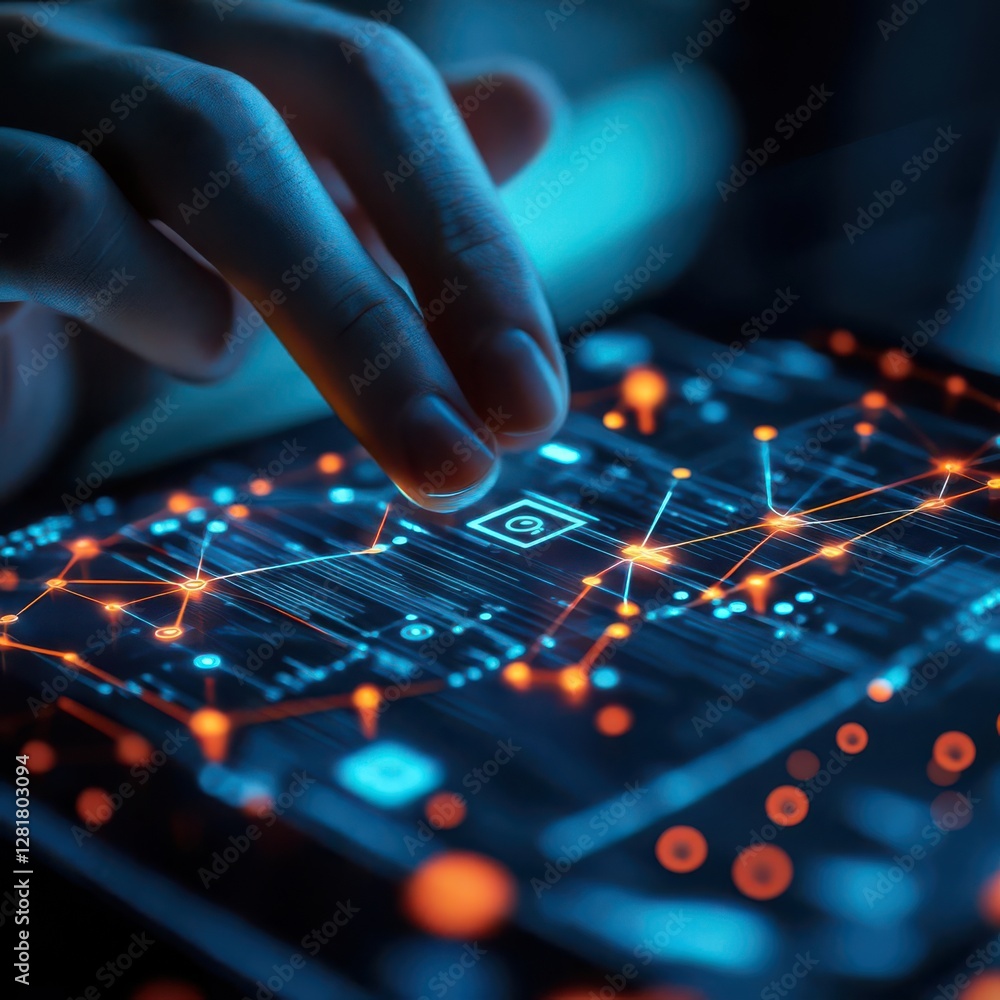 Naklejka premium Unlock financial opportunity, Digital Revolution, Bridge the gap with technology