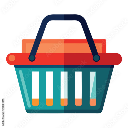 Ecommerce shopping basket vector illustration
