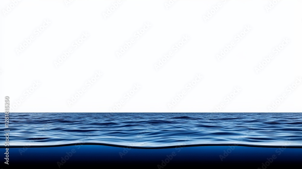 Calm Ocean Surface with Gentle Waves and Clear White Sky Above Calm Ocean Surface with Gentle Waves and Clear White Sky Above