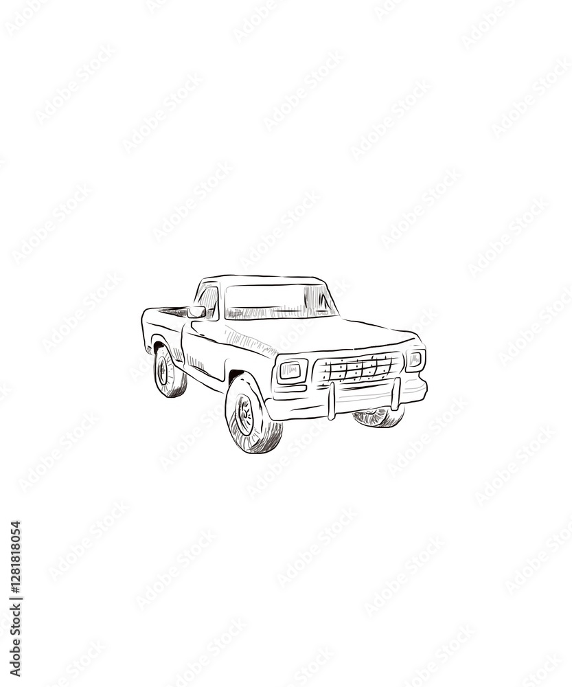 Obraz premium retro car isolated on white