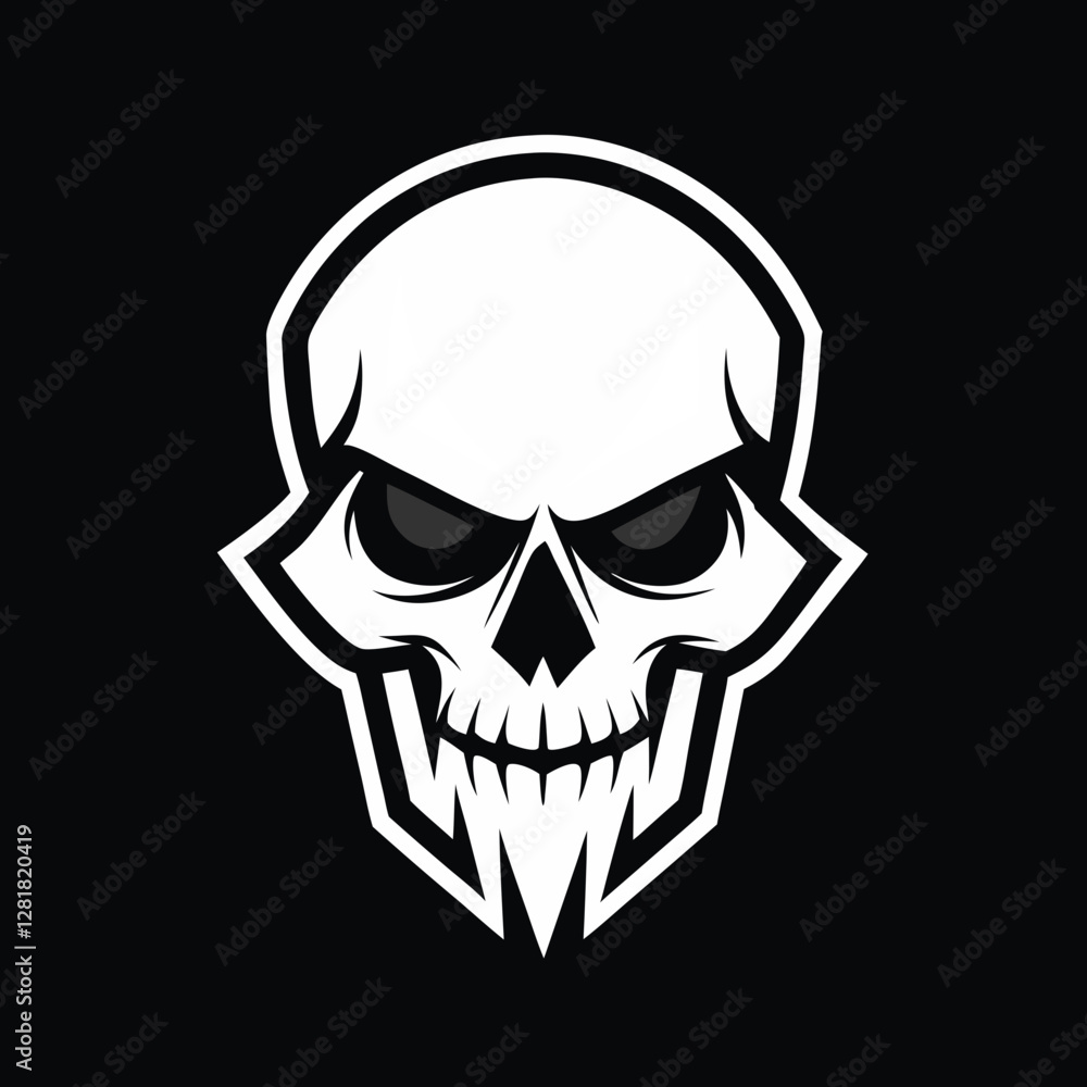 Skeletal Skull Vector Design for Logo Skeletal Skull Vector Design for Logo
