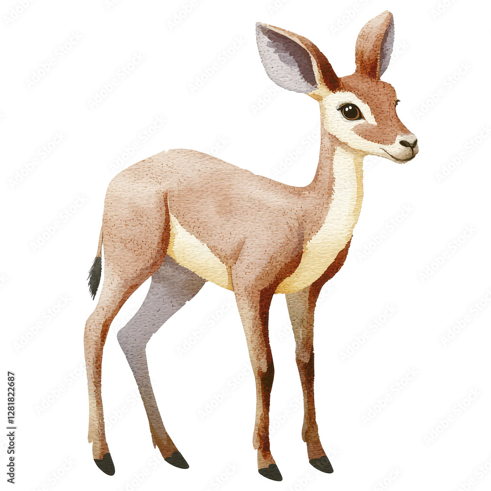 Fototapeta premium Beautiful Hartebeest Illustration Showcasing Natural Elegance in a Graceful Stance with Detailed Features