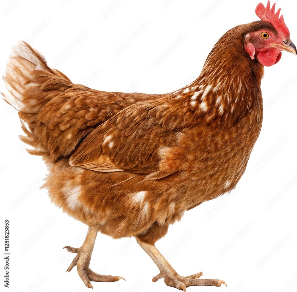Fototapeta premium Charming Brown Hen Walk