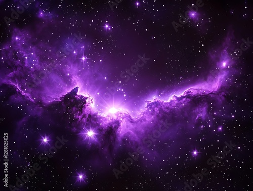 Purple nebula cosmic space background