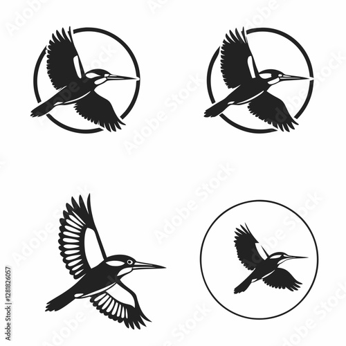 black silhouettes of birds