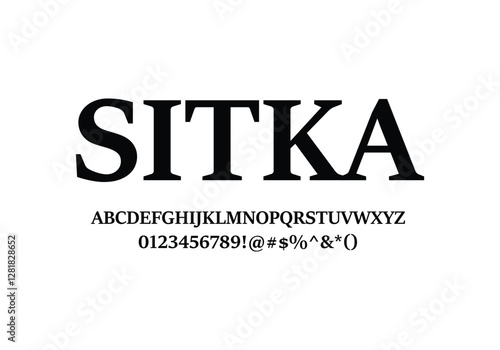 Stika font for logo and headline. Isolated Vector typeset