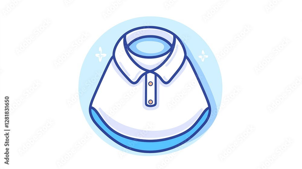 Clean and Simple White Polo Shirt Design for Apparel Illustration Clean and Simple White Polo Shirt Design for Apparel Illustration