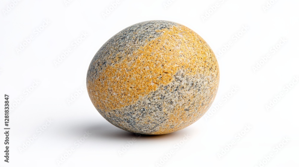 Unique Stone Egg with Striped Pattern and Textured Surface Unique Stone Egg with Striped Pattern and Textured Surface