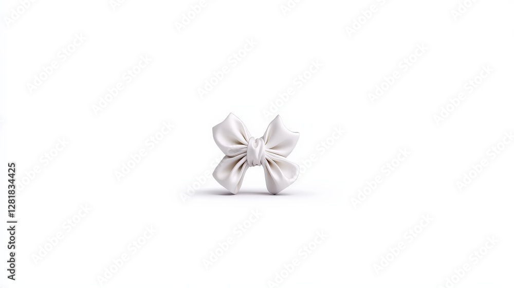 Naklejka premium Elegant White Bow on a Minimalist Background for Creative Projects